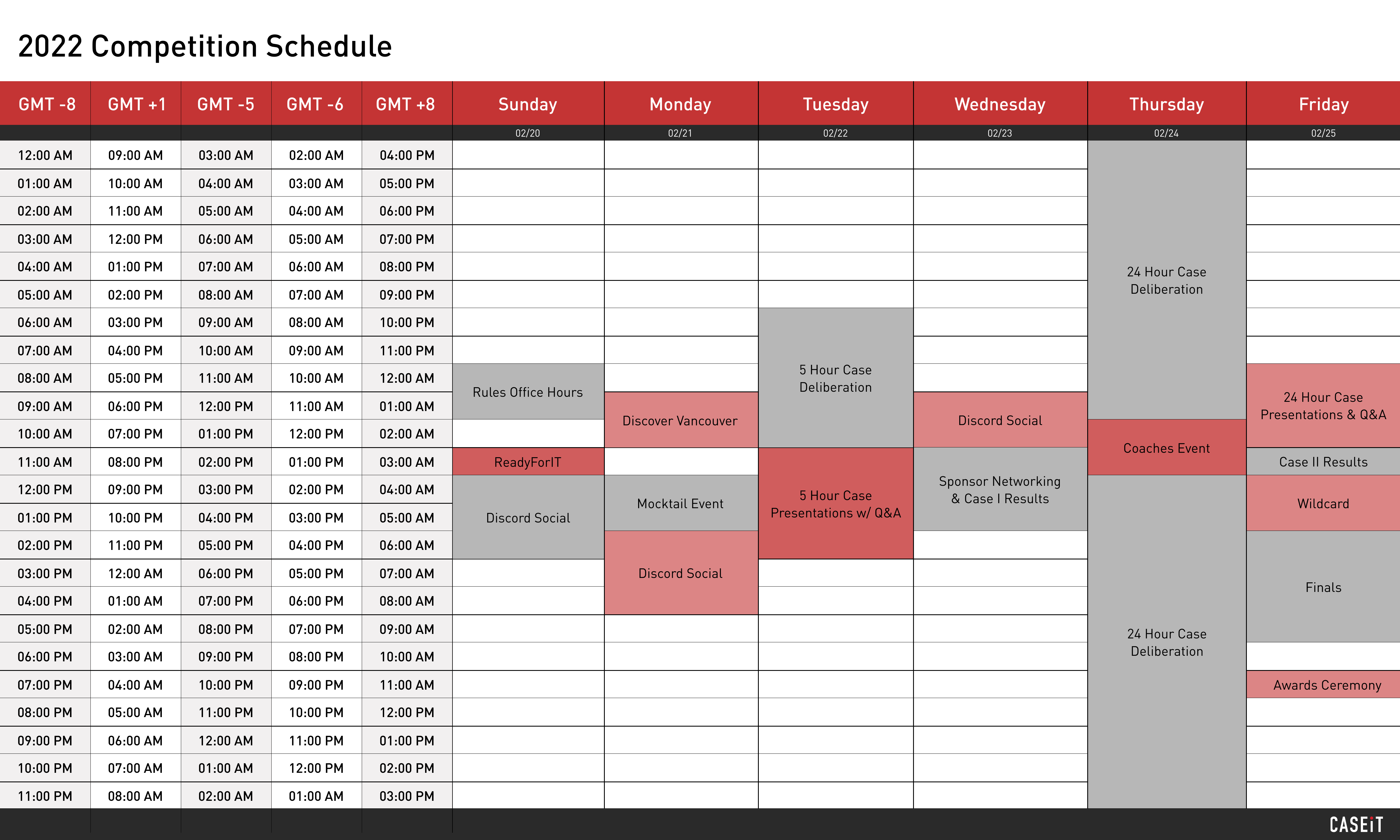 North America Schedule